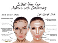 Aesthetica Cosmetics Cream Contour and Highlighting Makeup Kit - Contouring Foundation/Concealer Palette - Vegan & Cruelty Free - Step-by-Step Instructions Included