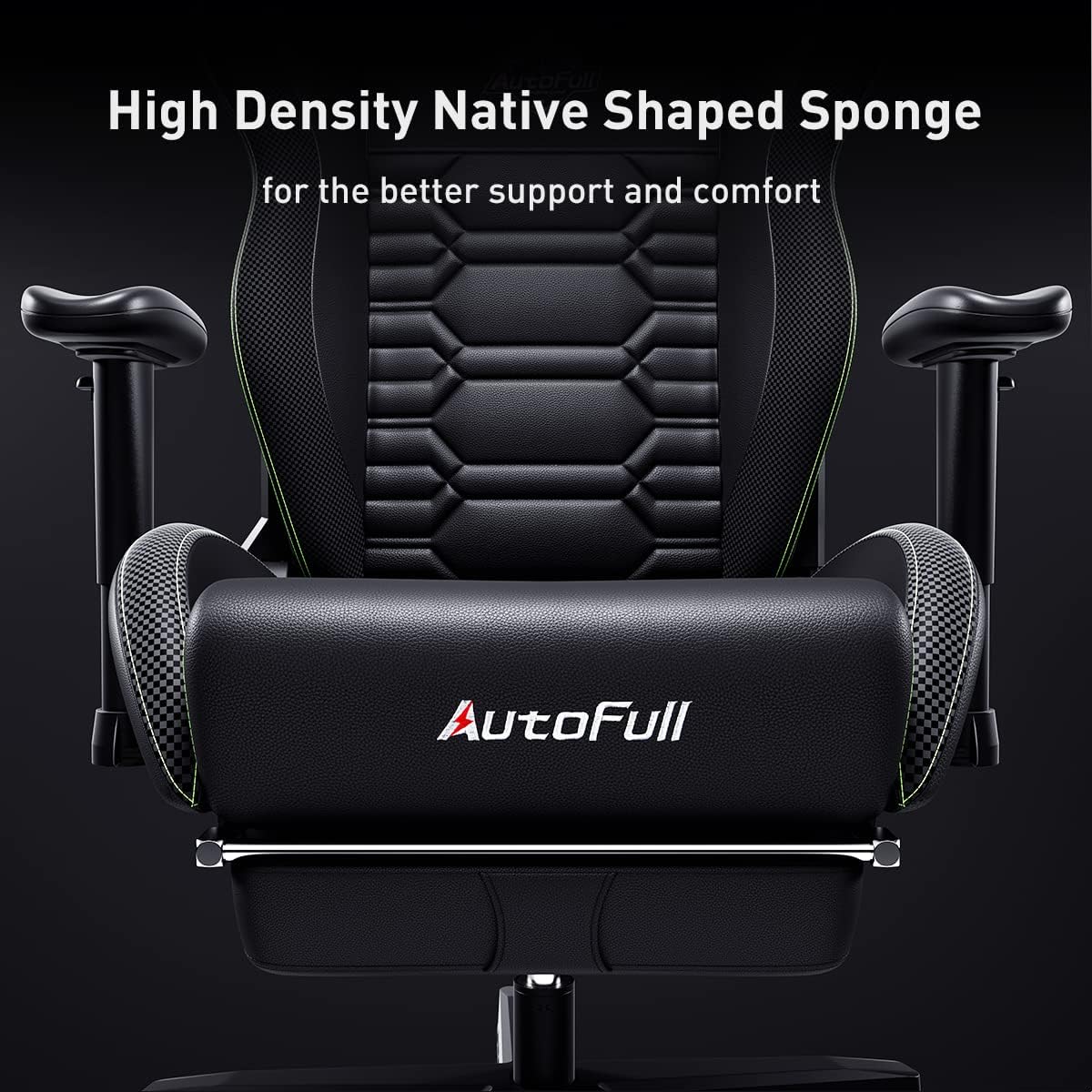 AutoFull C3 Gaming Chair Office Chair PC Chair with Ergonomics Lumbar Support, Racing Style PU Leather High Back Adjustable Swivel Task Chair with Footrest (Black)