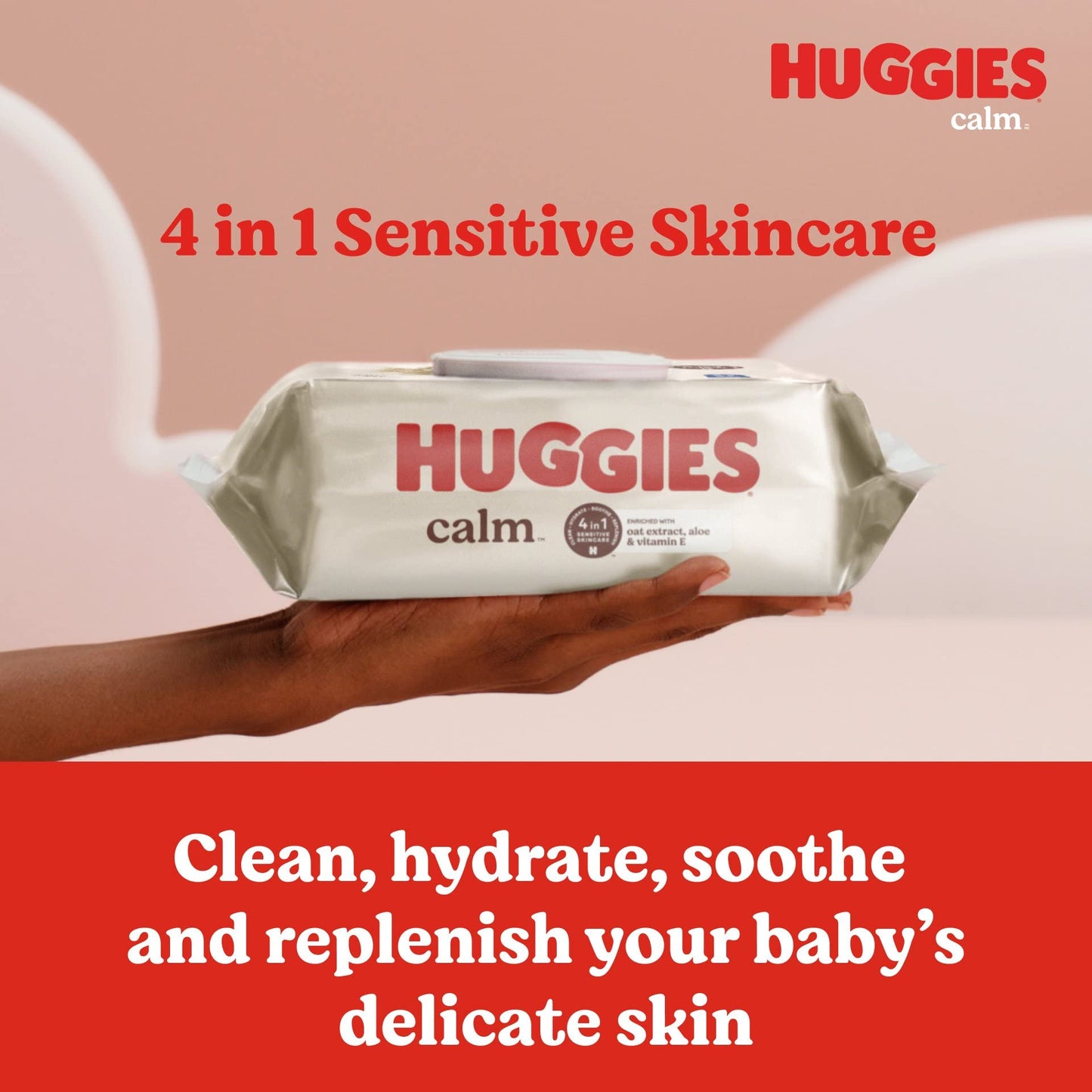 Huggies Calm Baby Diaper Wipes, Unscented, Hypoallergenic, 10 Push Button Packs (560 Wipes Total)