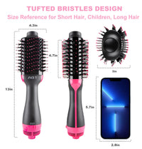 Hot Air Brush, 4 in 1 Hair Dryer Brush & Volumizer, One Step Blow Dryer Suitable for Straight and Curly Hair, Ceramic Coating Achieve Salon Styling at Home 1200W