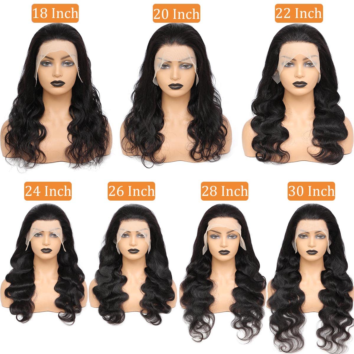 18 inch Human Hair Body fashion Wave lacefront Wig