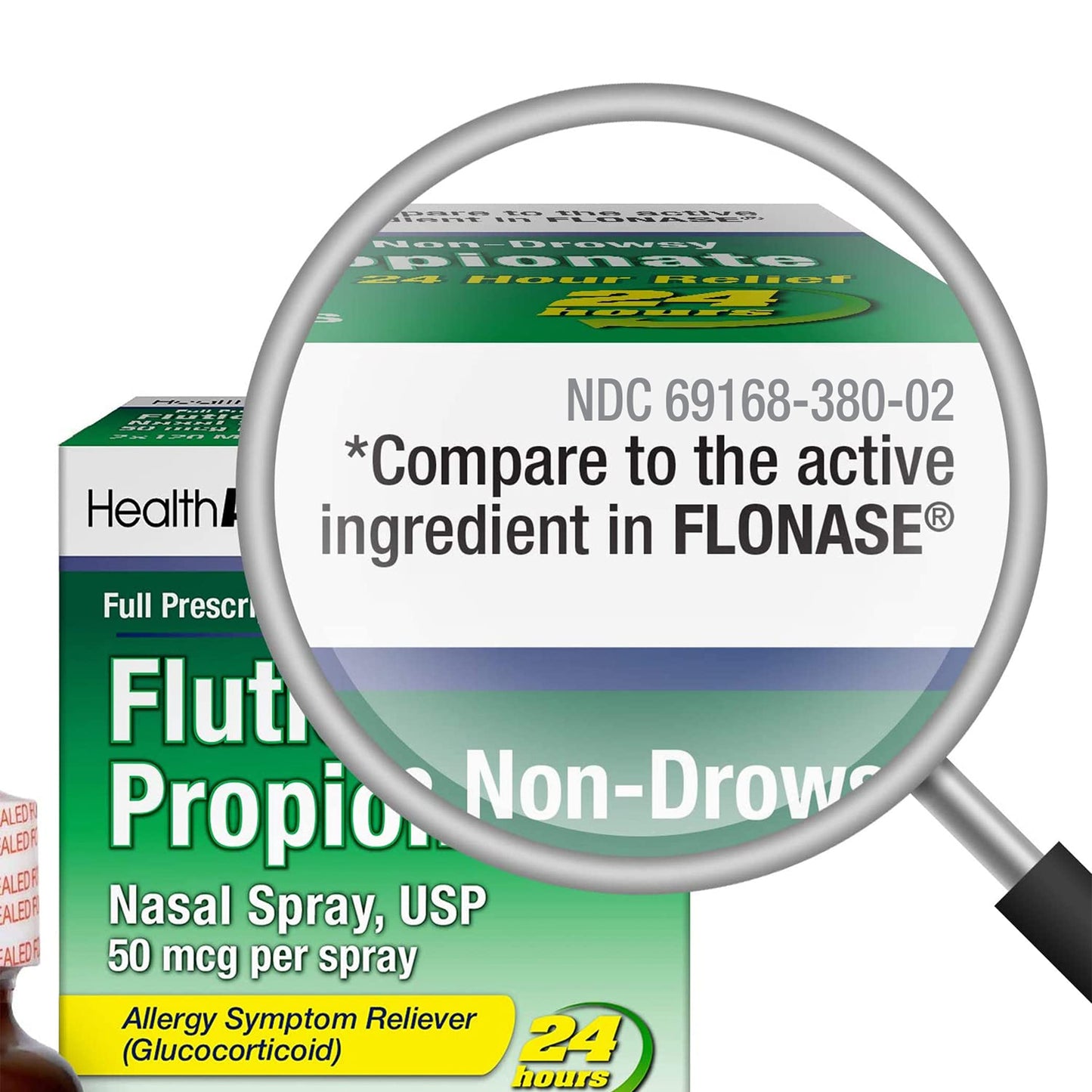 HealthA2Z Fluticasone Propionate Nasal Sprays, 2 Pack * 120 Sprays, 24 Hour Allergy Relief