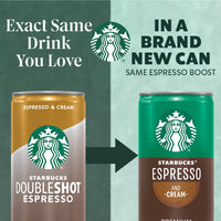 Starbucks Ready to Drink Coffee, Espresso & Cream, 6.5oz Cans (12 Pack) (Packaging May Vary)