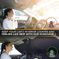 EcoNour Car Windshield Sun Shade | Reflector Sunshade Offers Ultimate Protection for Car Interior | Cool Reflective Sun Blocker Fits Small Sedans, Mini SUVs, & Hatchbacks | Medium (64x32 inches)