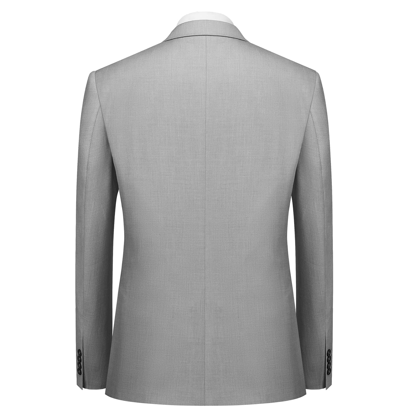Cooper & Nelson Men's Suit Slim Fit, 3 Piece Suits for Men, One Button Jacket Vest Pants with Tie, Tuxedo Set Light Grey XS