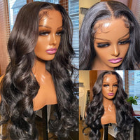 Rose Sister 13x6 Body Wave Lace Front Wigs Human Hair Pre Plucked 180% Density 13x6 HD Transparent Frontal Wigs Human Hair Body Wave Glueless Wigs Human Hair Lace Front Wigs for Women 26 Inch