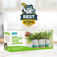 Back to the Roots New Kitchen Garden Complete Herb Kit Variety Pack of Basil, Mint, and Cilantro Seeds