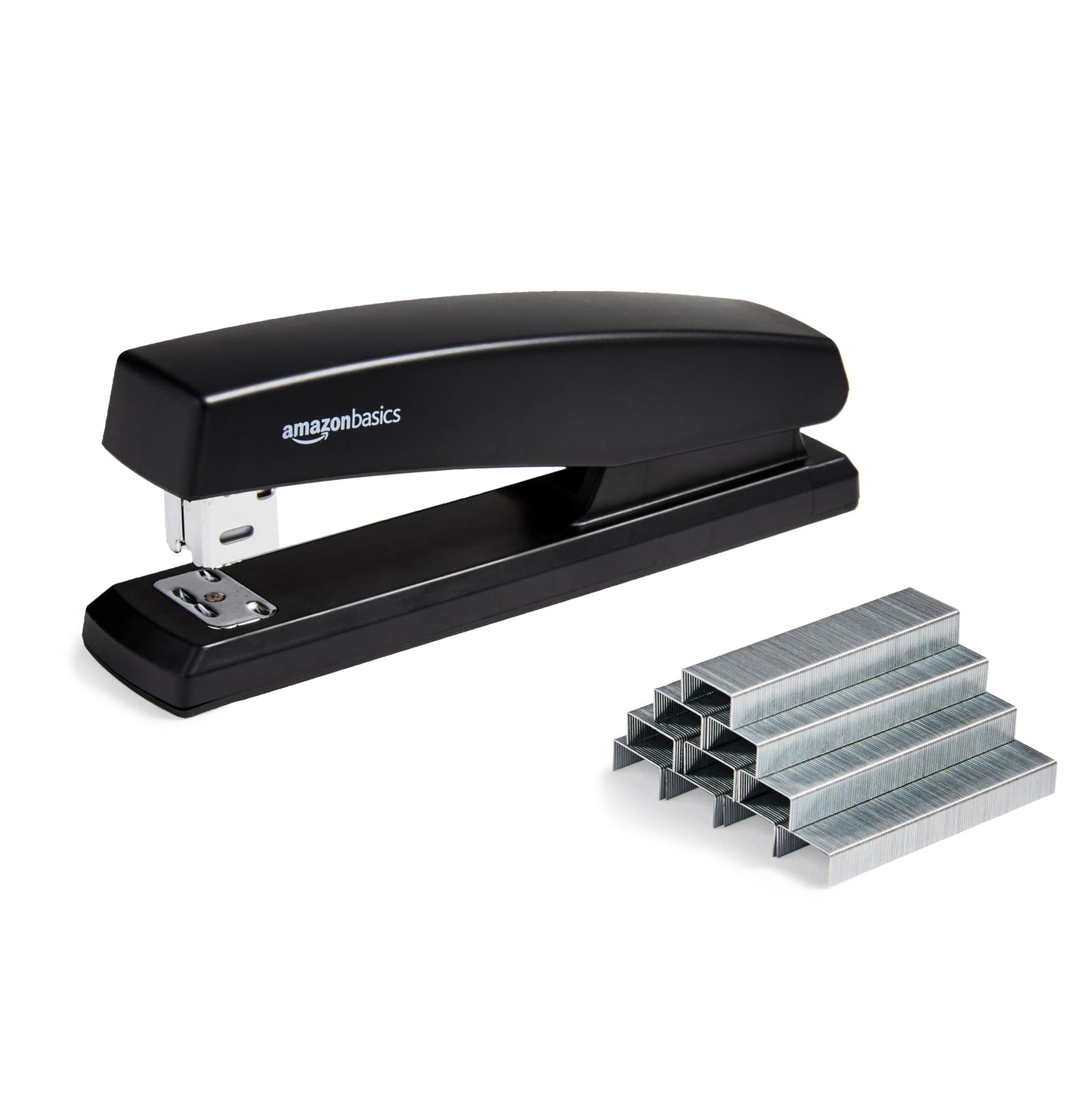 Amazon Basics Stapler with 1000 Staples, Office Stapler, 25 Sheet Capacity, Non-Slip, Black