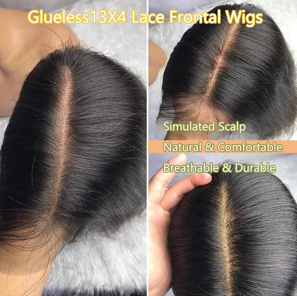 Body Wave Wig Lace Front Wigs Human Hair Wigs for Black Women 13x4 Glueless Lace Frontal Wigs Human Hair Lace Front Wigs Pre Plucked Bleached Knots 180% Density Natural Color Body Wave Wigs 26 Inch