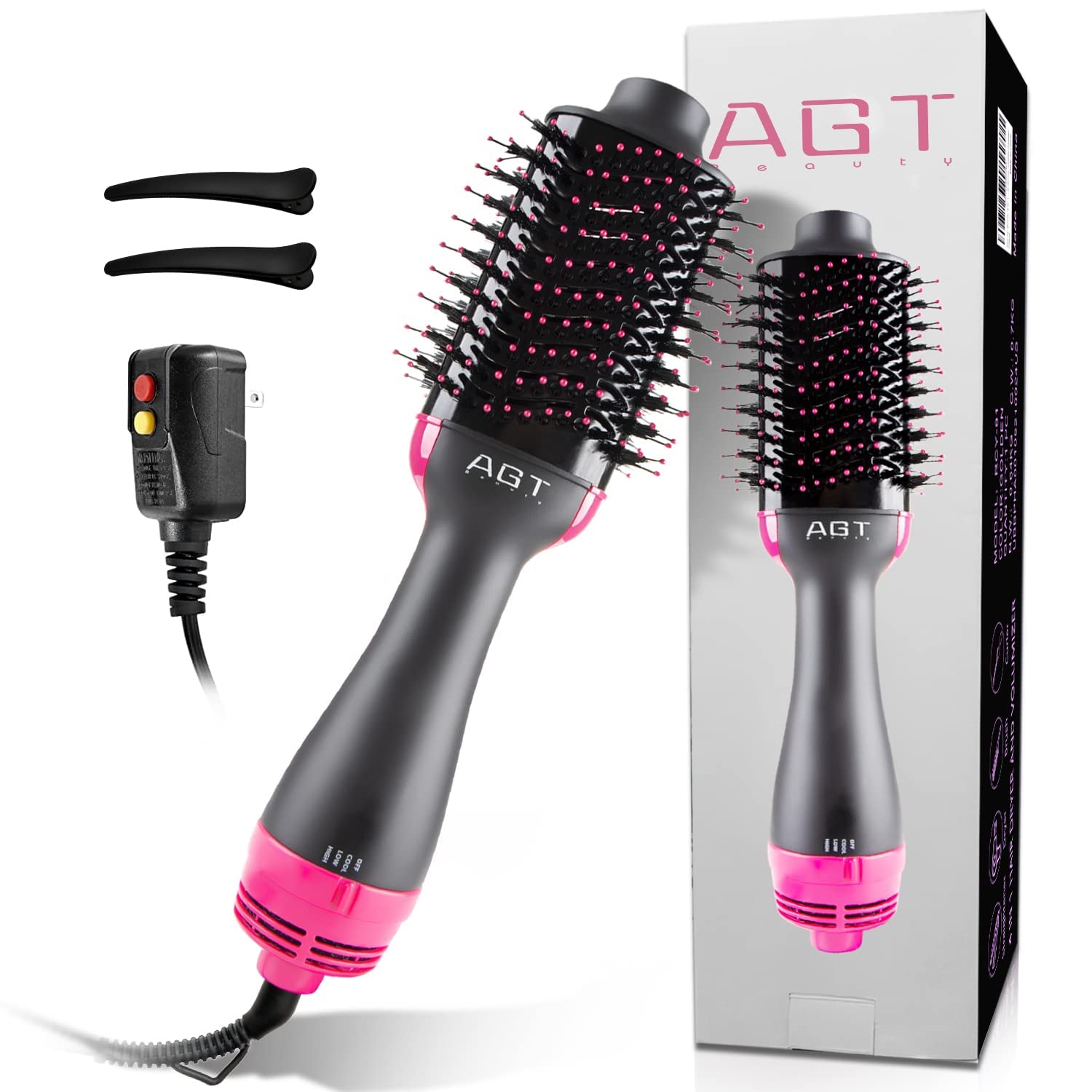 Hot Air Brush, 4 in 1 Hair Dryer Brush & Volumizer, One Step Blow Dryer Suitable for Straight and Curly Hair, Ceramic Coating Achieve Salon Styling at Home 1200W