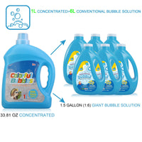 SHCKE Concentrated Bubble Machine Solution, 1 L/ 33.8 OZ Bubble Solution Refill for All Bubble Toys, Bubble Gun and Bubble Machine,Safe and Fun, Easy to Use, Leak-Proof and Portable