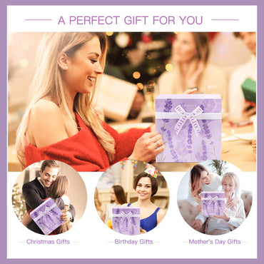 Birthday Gifts for Women Bath and Body Works Gifts Set Spa Gifts Baskets Bubble Bath Lavender Gifts for Mom,Her,Sister,Wife,Auntie Wine Tumbler Purple Womens Gifts