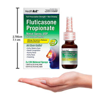 HealthA2Z Fluticasone Propionate Nasal Sprays, 2 Pack * 120 Sprays, 24 Hour Allergy Relief