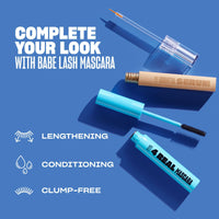 Babe Lash Eyelash & Brow Enhancer Serum for Natural, Fuller & Longer Looking Eyelashes - Eyelash Booster Hydrates Lashes - Used on Lash, Brow & Lash Extensions - 0.03 Fl Oz