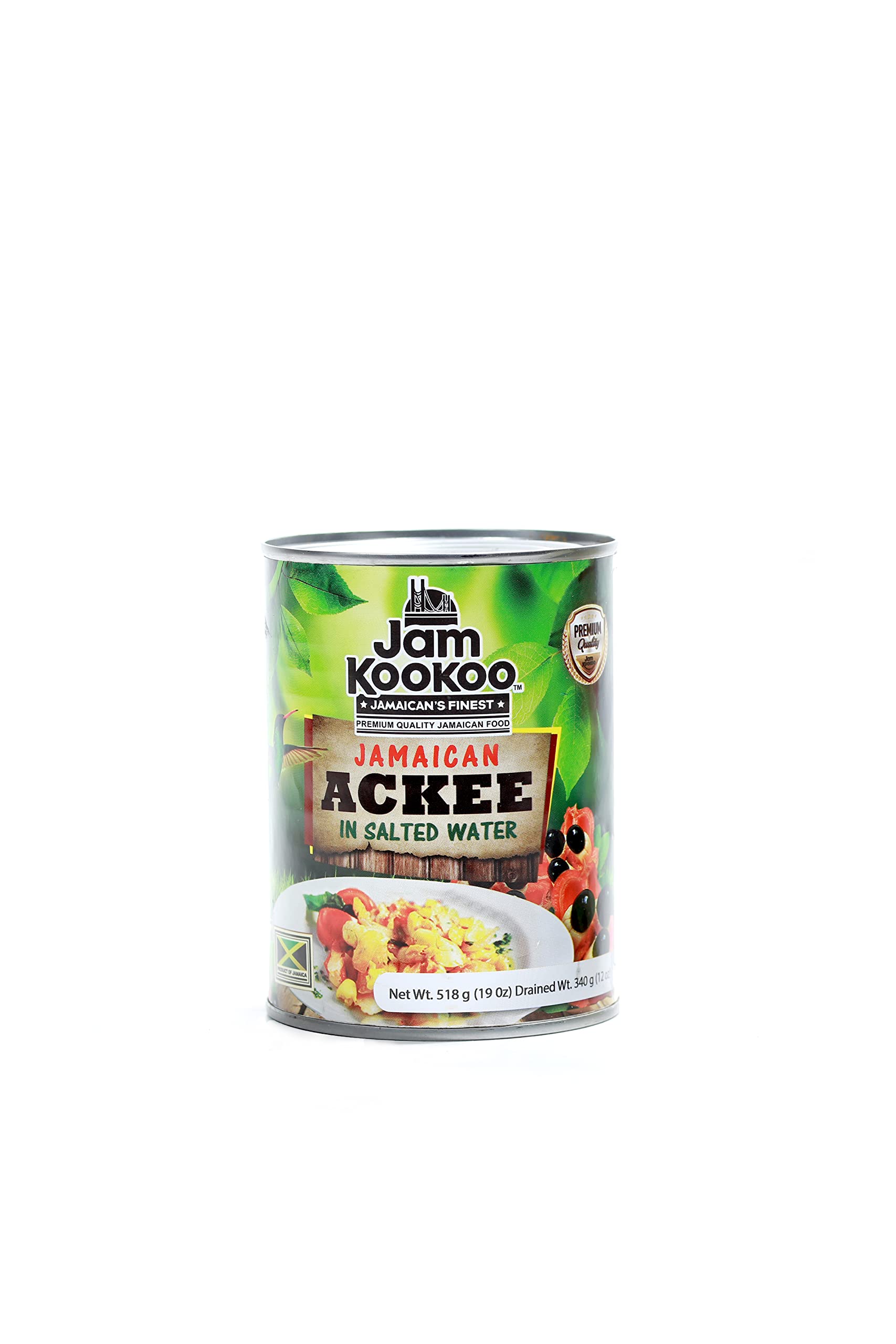 Jam KooKoo Canned Jamaican Ackee in Salted Water, Natural Flavors for Traditional Dish, Staple Part of Jamaican Cuisine with Saltfish, 19 ounce