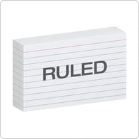 Oxford Heavyweight Ruled Index Cards, 3" x 5", White, 100 Per Pack (63500)