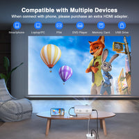 AuKing Projector, 2023 Upgraded Mini Projector, Full HD 1080P Home Theater Video Projector, Compatible with HDMI/USB/VGA/AV/Smartphone/TV Box/Laptop