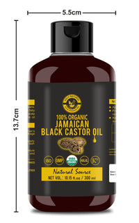 Holy Natural - The Wonder of World Jamaican Black Castor Oil 10.15 Fl Oz I Cold Pressed, Traditional Handmade with Typical and Traditional roasted castor beans smell (No Additive, No preservative)