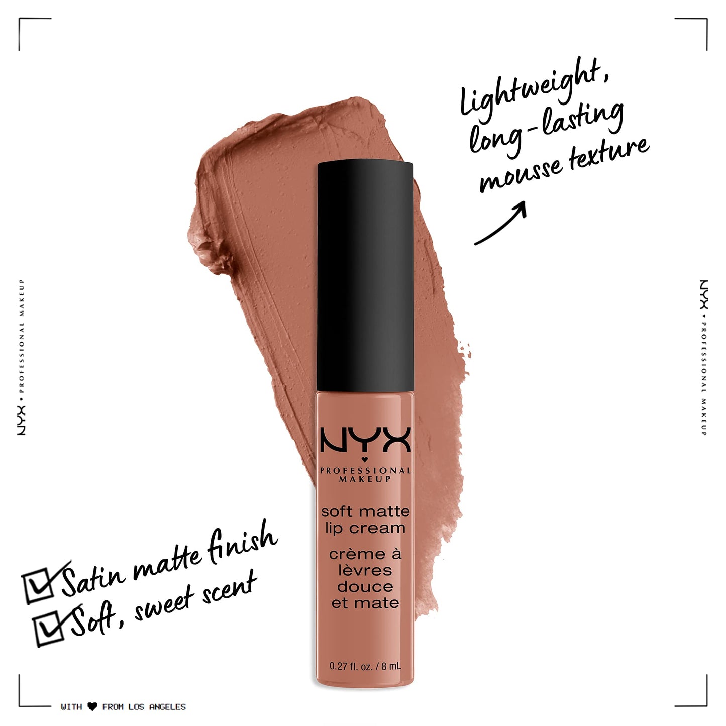 NYX PROFESSIONAL MAKEUP Soft Matte Lip Cream, Lightweight Liquid Lipstick - Abu Dhabi (Deep Rose-Beige)