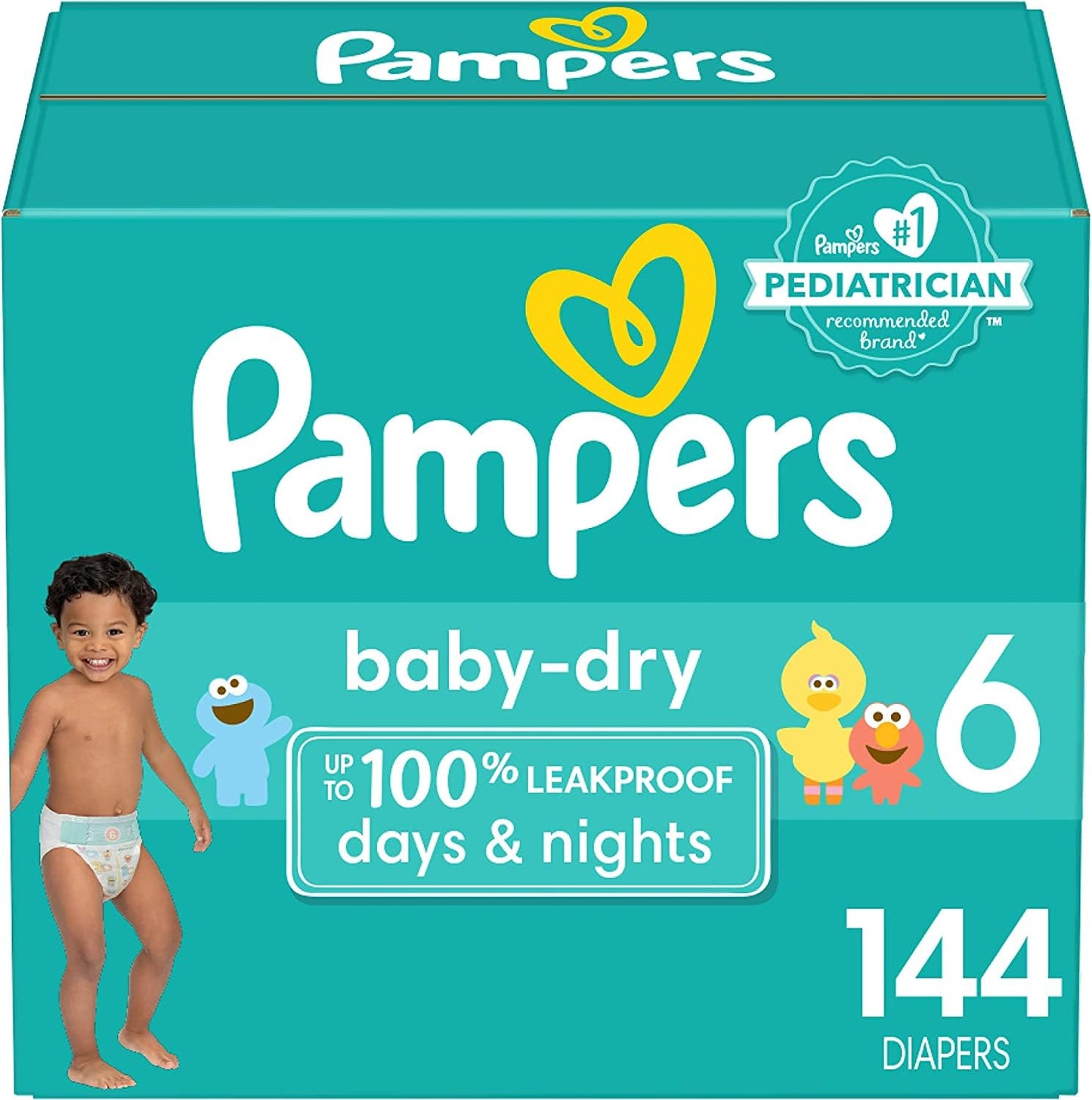 Pampers Baby Dry Diapers - Size 6, 144 Count, Absorbent Disposable Diapers