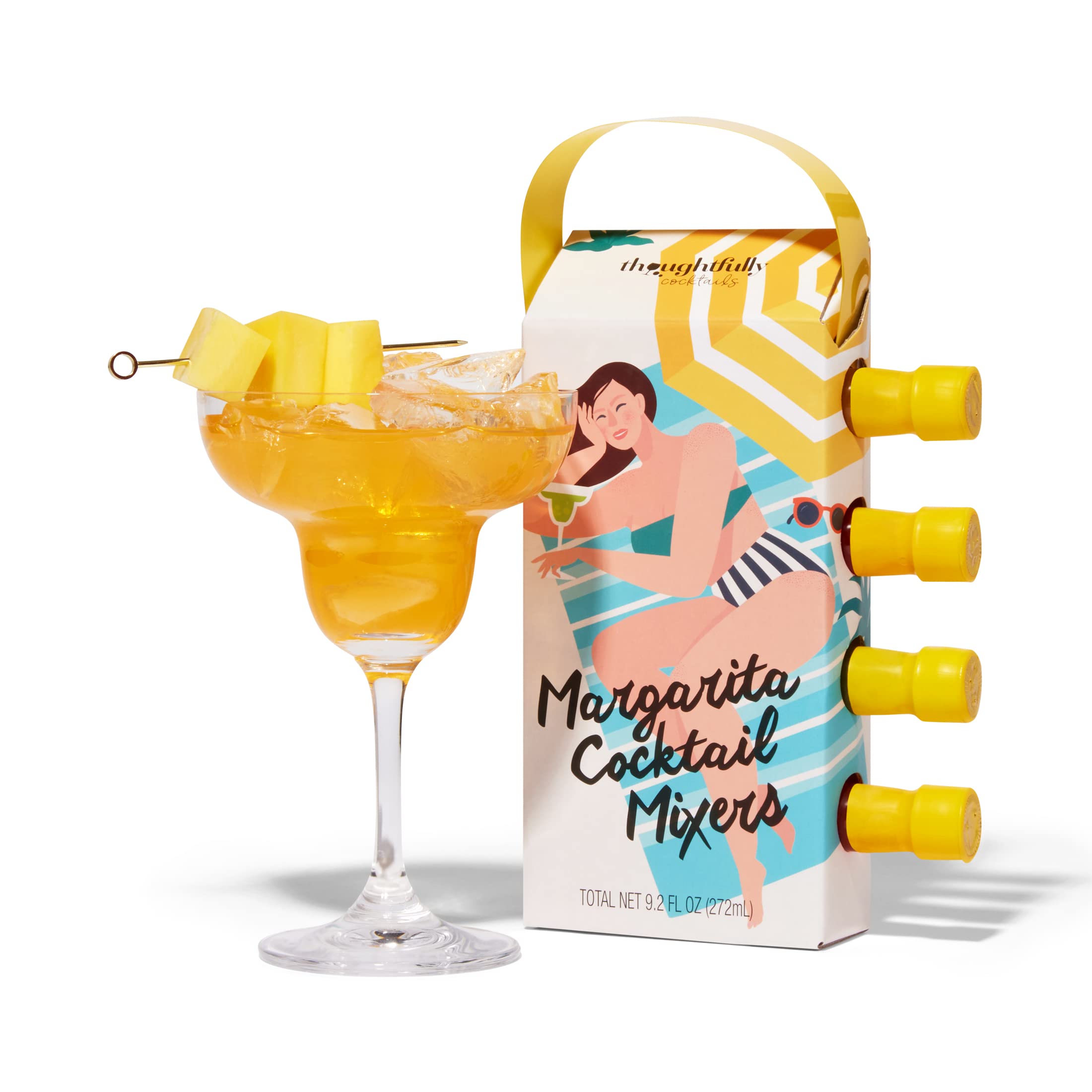 Thoughtfully Cocktails, Margarita Mixer Gift Set, 2.3 Ounces Each, Flavors Include Blood Orange, Strawberry, Mango, Watermelon, and Lime, Includes Rimming Salt, Pack of 5 (Contains NO Alcohol)