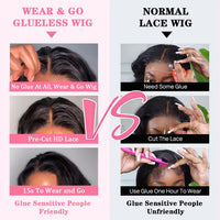 Skouty 14 Inch Glueless Wigs Human Hair Pre Plucked Bob Wig Human Hair for Black Women Wear and Go Body Wave Lace Front Wigs Upgraded No Glue Needed Pre Cut 4x4 Lace Closure Wigs for Beginners