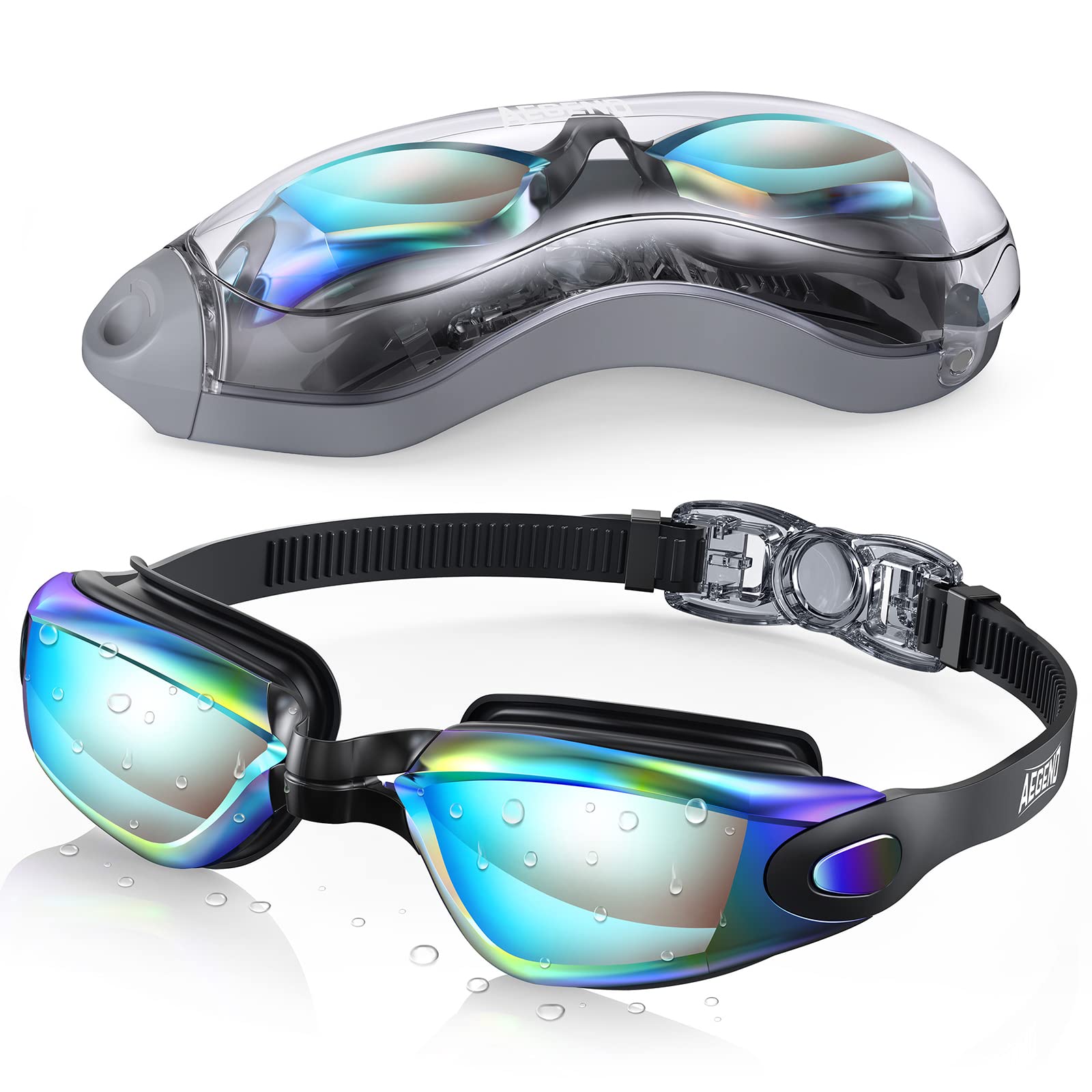 Aegend Swim Goggles, Swimming Goggles No Leaking Full Protection Adult Men Women Youth