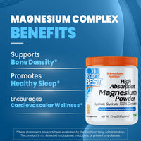 Doctor's Best High Absorption Magnesium Powder,White, 100% Chelated TRACCS, Not Buffered, Headaches, Sleep, Energy. Non-GMO, Vegan, Gluten Free, 200G, 7.1 Ounce (Pack of 1)