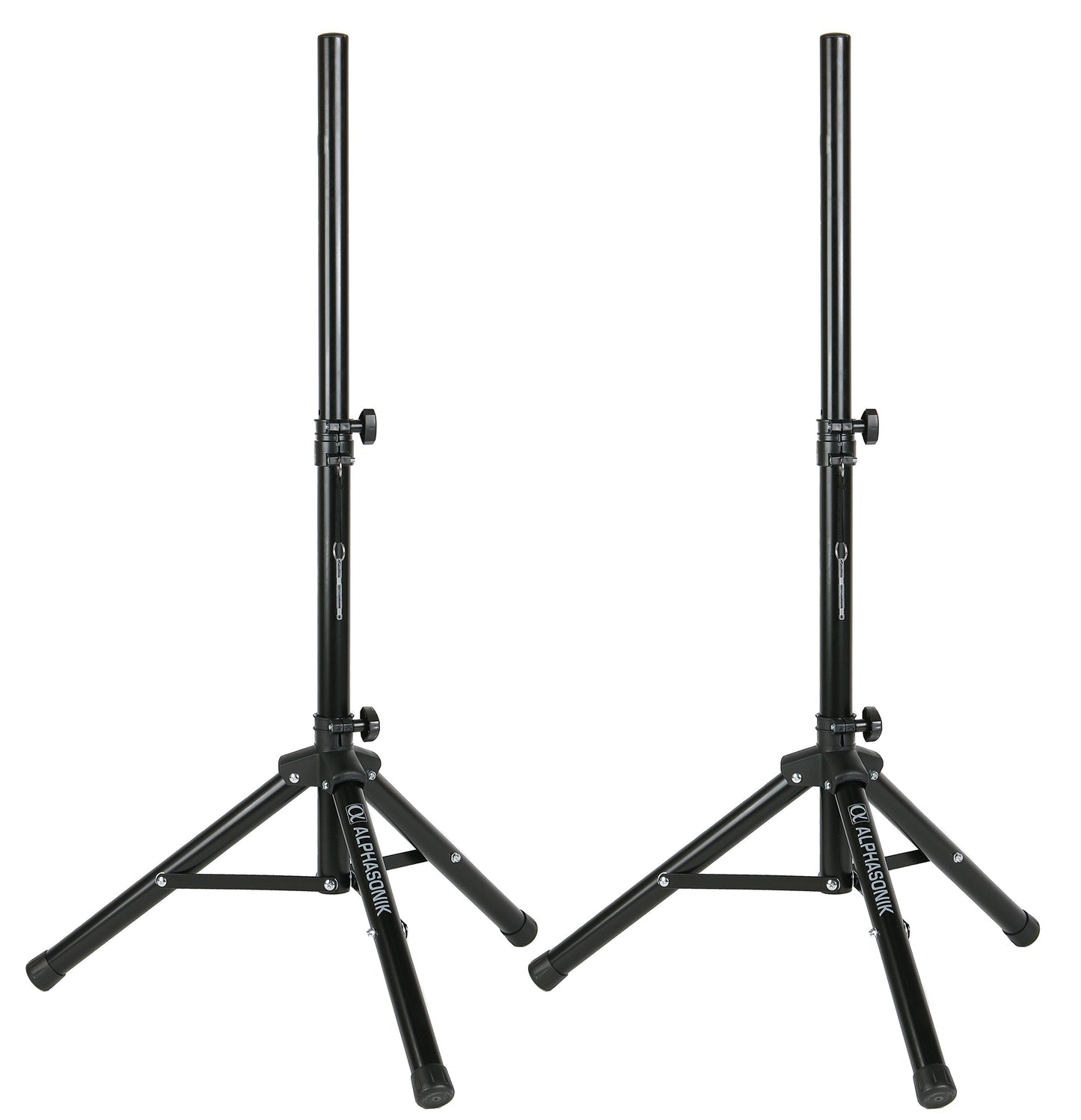 Pair Alphasonik All-in-one 15" Powered 2500W PRO DJ Amplified Loud Speakers Tripod Stands Cable and Microphone