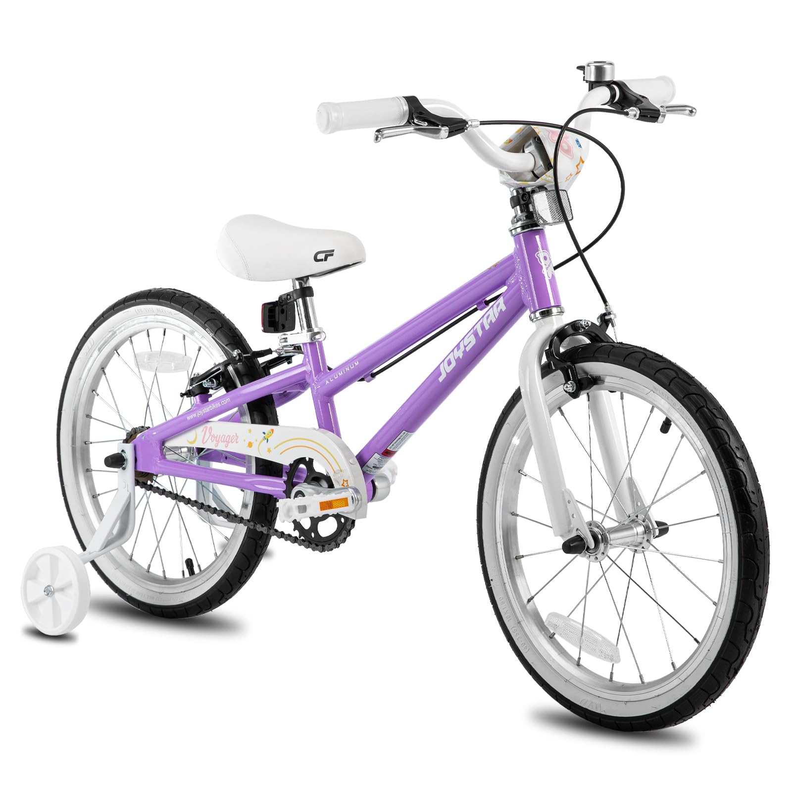 JOYSTAR Voyager 18 Inch Girls Bike with Training Wheels Lightweight Aluminum Frame Girls Bikes Ages 5-8 Years Kids' Bicycle Purple