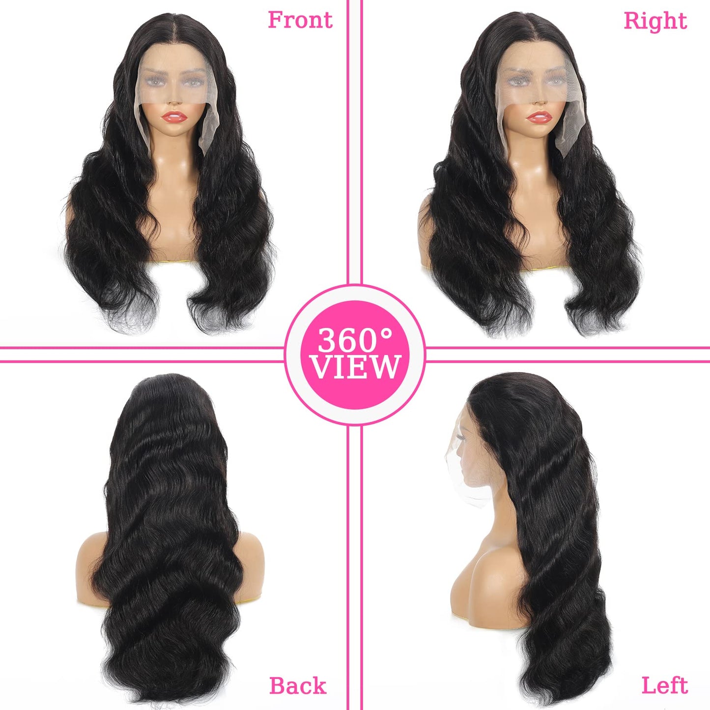 YELHADU Body Wave Lace Front Wigs Human Hair Pre Plucked 13x4 HD Lace Frontal Wigs Human Hair 180 Density Natural Black Wigs for Women Human Hair Lace Front Wig with Baby Hair Glueless 22 Inch