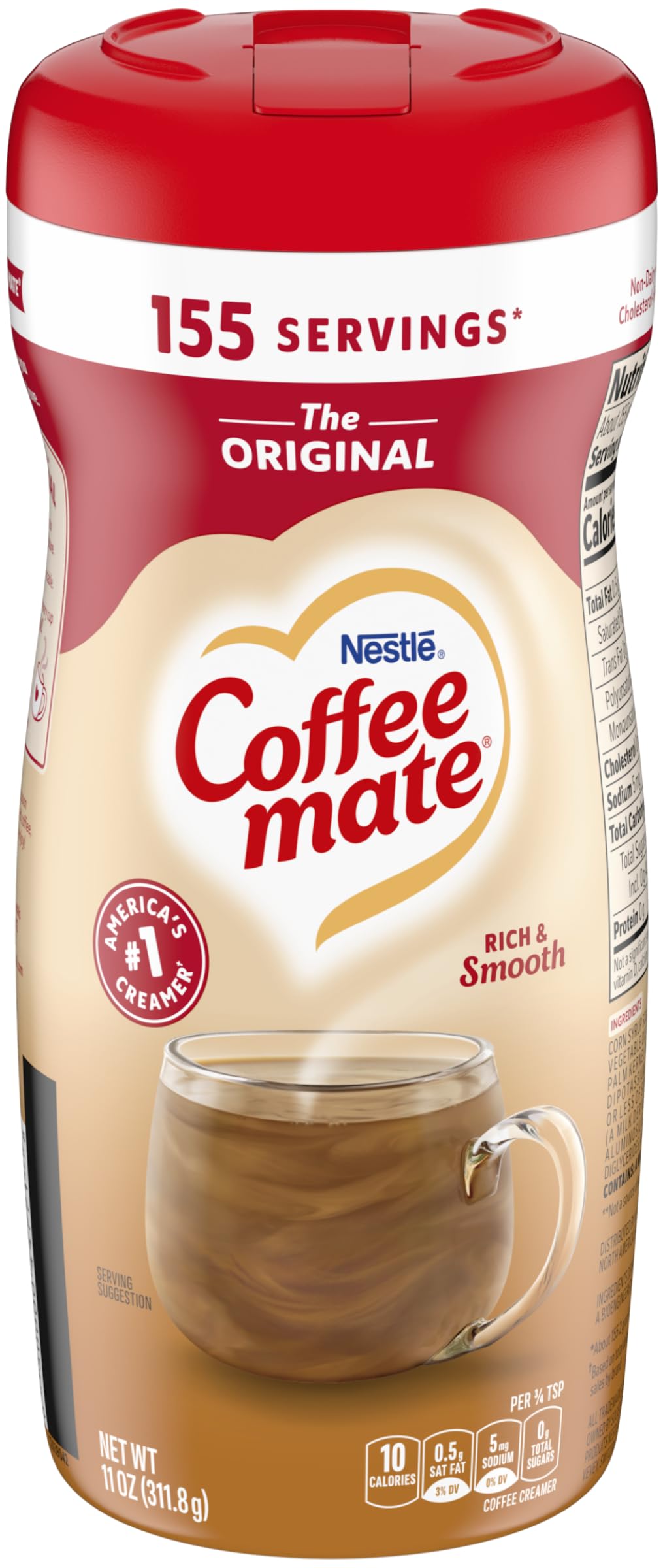 Coffee mate The Original Powder Creamer, 11 oz (Pack of 4) with By The Cup Scoop