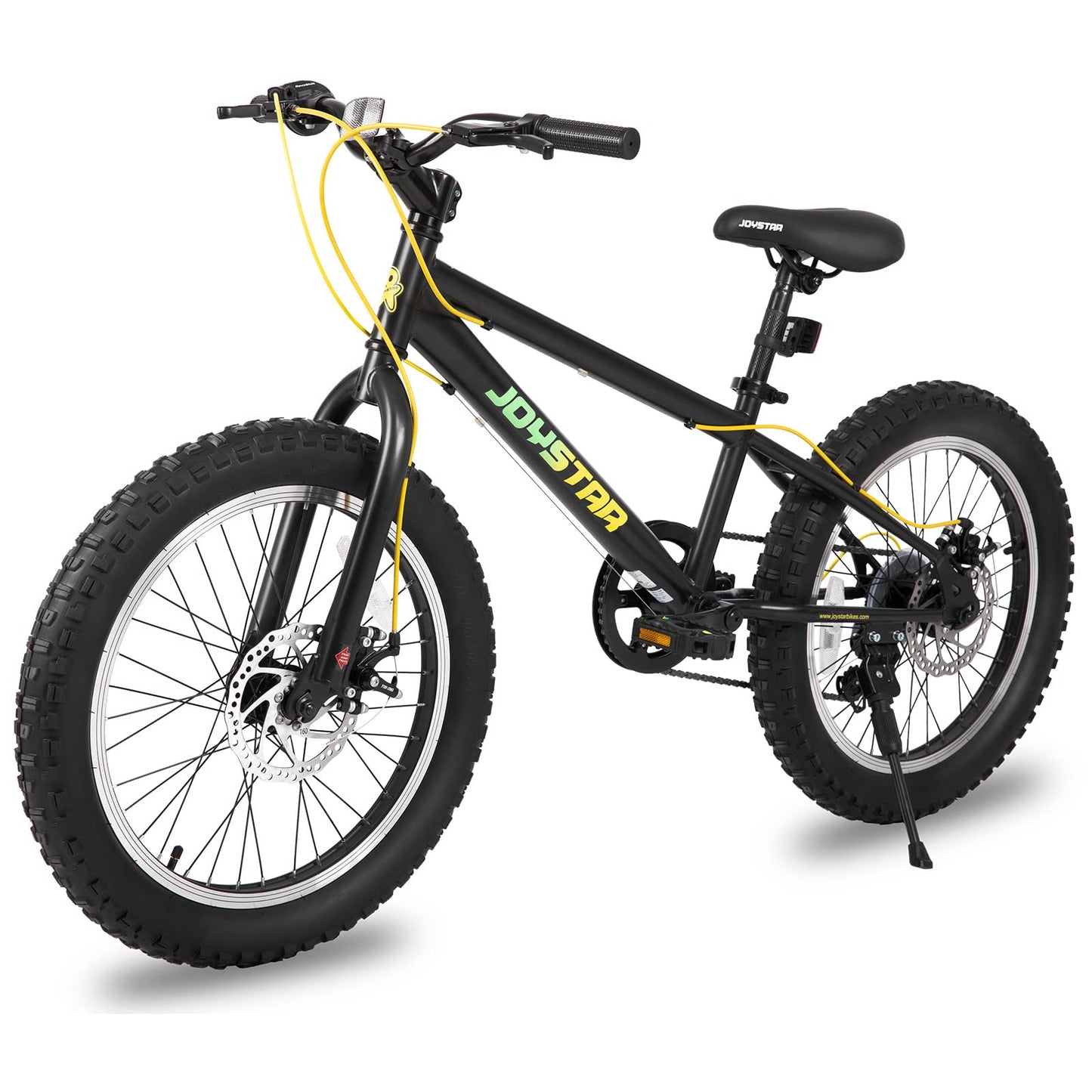 JOYSTAR 20 Inch Moutain Bike for Kids Ages 7-12 Year Old Boys Girls Shimano 7-Speed and Dual Disc Brake 20 Inch Fat Tire Boy Bike Kids' Bicycle Black