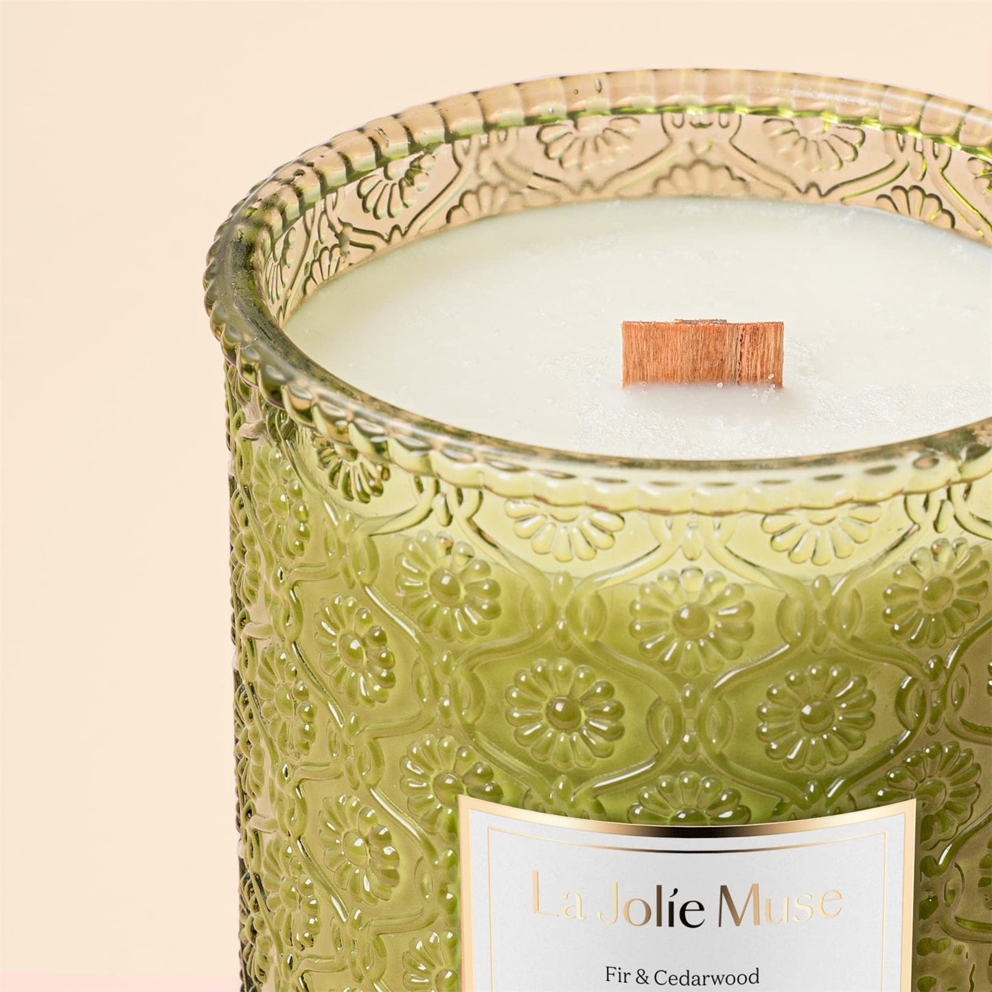 LA JOLIE MUSE Christmas Candles, Fir & Cedarwood Scented Candle, 19.4 Oz Large Winter Holiday Gift Candle, Wood Wicked Candle for Home Scented, Long Burning Glass Jar Candle