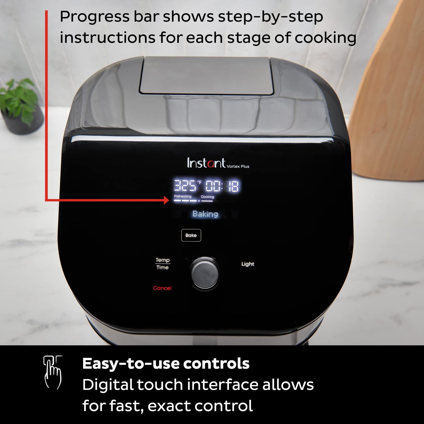 Instant Pot 6-Quart Air Fryer Oven, From the Makers of Instant with Odor Erase Technology, ClearCook Cooking Window, App with over 100 Recipes, Single Basket, Stainless Steel