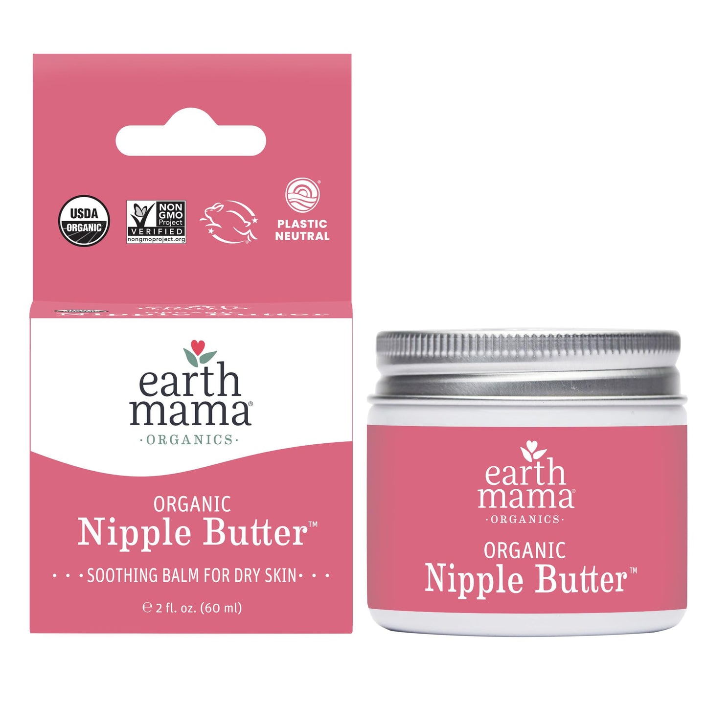 Organic Nipple Butter™ Breastfeeding Cream by Earth Mama | Lanolin-free, Postpartum Essentials Safe for Nursing, Non-GMO Project Verified, 2-Fluid Ounce