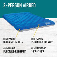 Sierra Designs Queen Campaign Air Mattress | Air Bed for Car Camping and Travel | Full TPU Construction Means no Harmful or Toxic Materials | Includes Battery Operated Pump of Easy Fast Inflation |