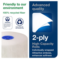 Tork High-Capacity Toilet Paper Roll White T26, Advanced, 2-Ply, 36 x 1000 sheets, 110292A