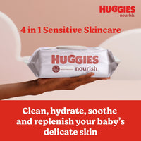 Huggies Nourish Scented Baby Wipes, 10 Push Button Packs (560 Wipes Total)