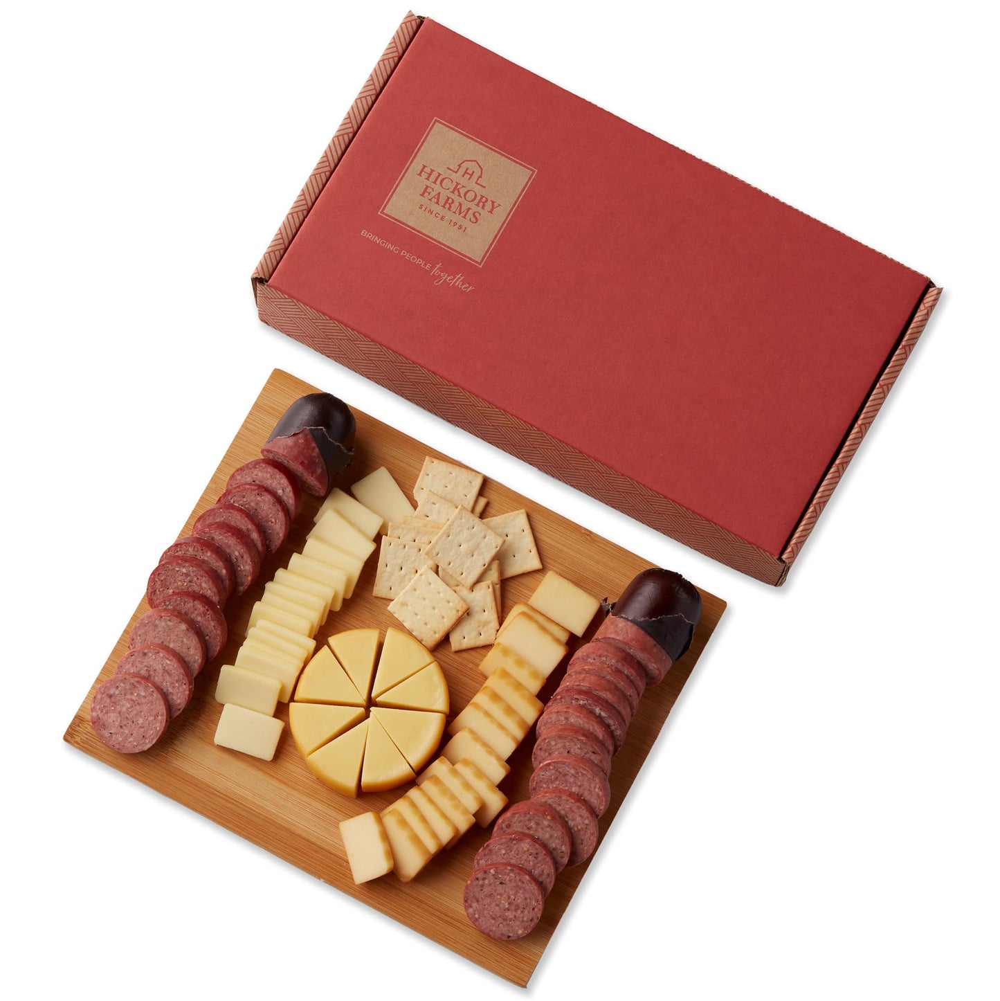 Hickory Farms Beef Summer Sausage & Cheese Medium Gift Box | Gourmet Food Gift Basket, Perfect For Birthday, Congratulations, Sympathy, Food Care Packages, Retirement, Thinking of You, Corporate Gifts