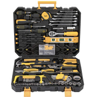 198 Piece Mechanics Tool Set Socket Wrench Auto Repair Tool Combination Mixed Tools Set Hand Tool Kit with Plastic Toolbox Organizer Storage Case