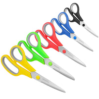 Scissors, Taotree 8" Scissors All Purpose Bulk Pack of 5, Stainless Steel Sharp Scissors for Office Home General Use, High/College School Classroom Teacher Student Kids Scissors Supplies, Same Size