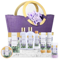 Spa Luxetique Gift Baskets for Women, Spa Gifts for Women - 10pcs Lavender Bath Gifts with Bath Bomb, Body Lotion, Bubble Bath, Relaxing Spa Baskets for Women Gift, Christmas, Birthday Gifts for Women