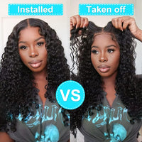 Wear And Go Glueless Pre Plucked Pre Cut Deep Wave Lace Front Wig - 5x5 HD Lace Closure, Deep Curly 180% Density Human Hair For Beginners, 26 Inch