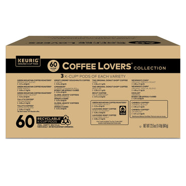 Keurig Coffee Lovers' Collection Variety Pack, Single-Serve Coffee K-Cup Pods Sampler, 60 Count