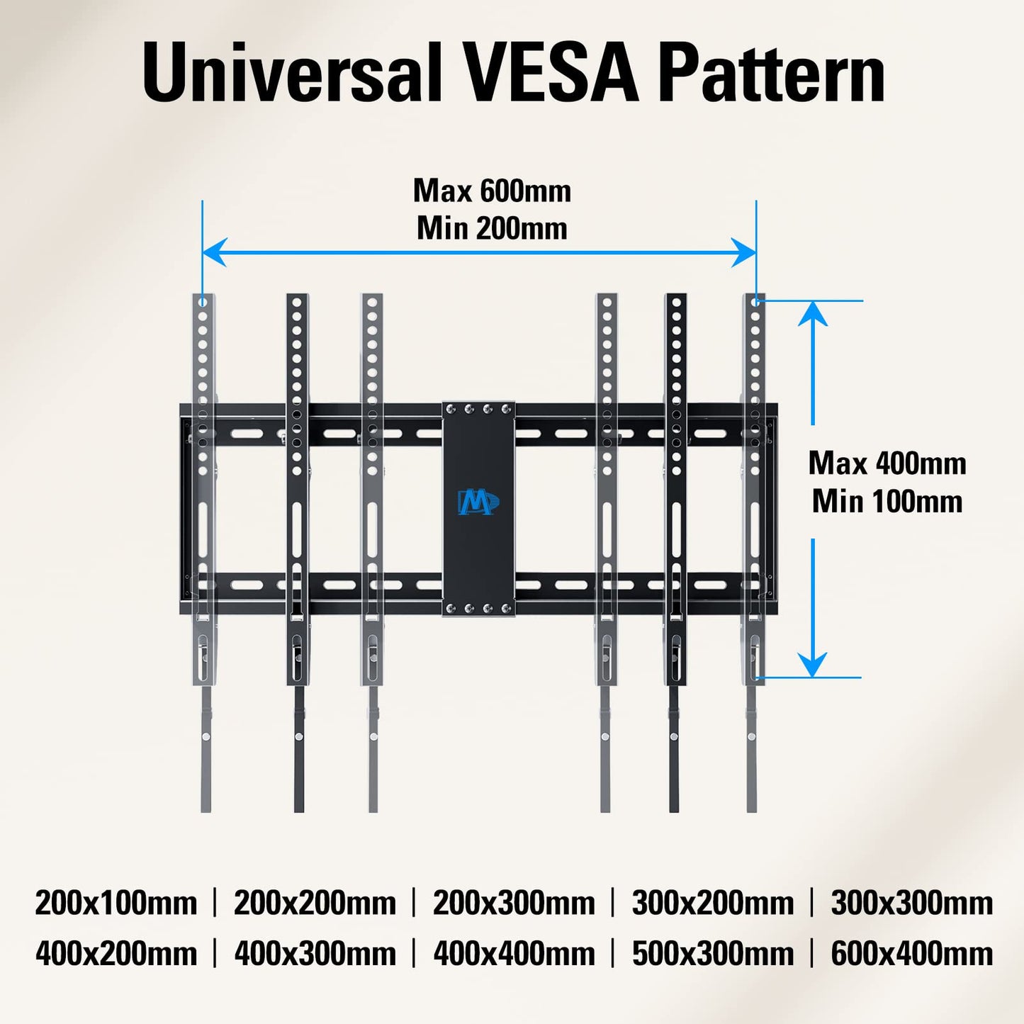 Mounting Dream UL Listed TV Mount for Most 37-75 Inch TV, Universal Tilt TV Wall Mount Fit 16", 18", 24" Stud with Loading Capacity 132lbs, Max Vesa 600 x 400mm, Low Profile Flat Wall Mount Bracket