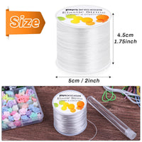 Paxcoo 1mm Elastic Bracelet String Cord Stretch Bead Cord for Jewelry Making and Bracelet Making White