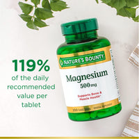 Nature's Bounty Magnesium, Bone and Muscle Health, Whole Body Support, Tablets, 500 Mg, 200 Ct