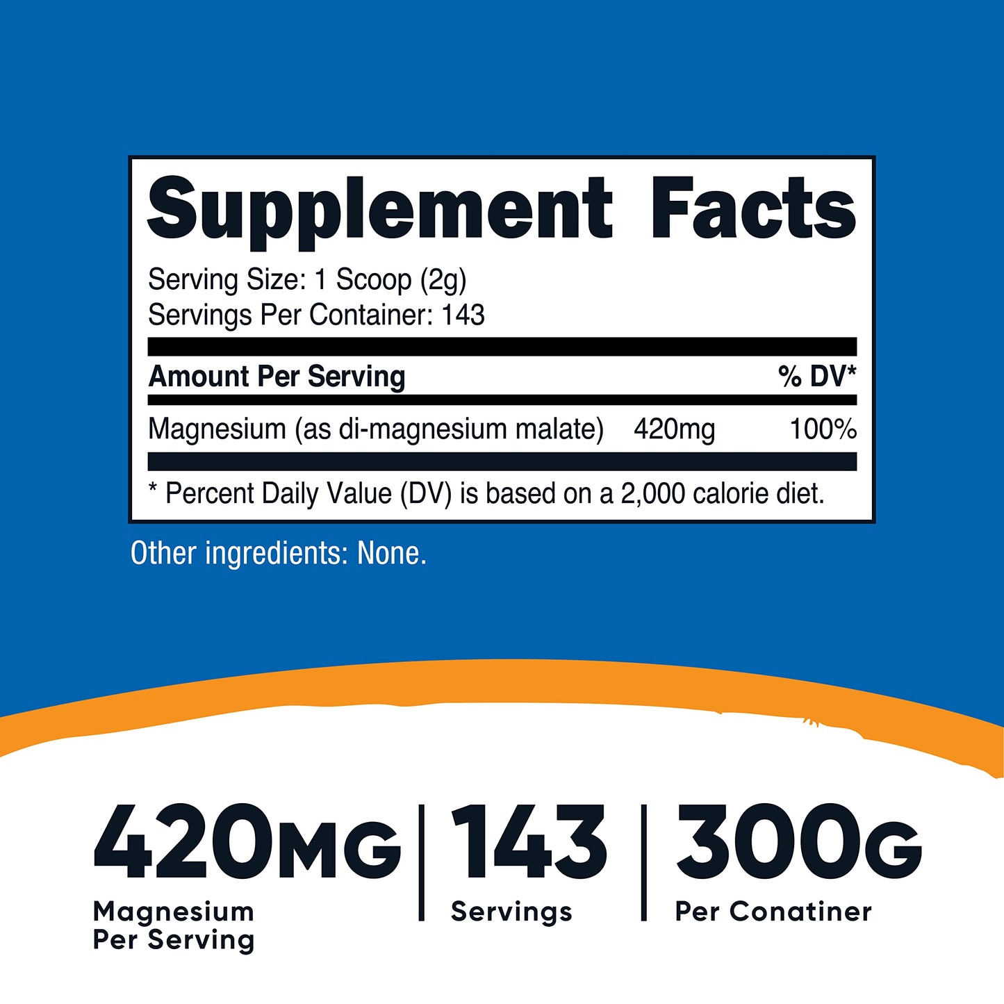 Nutricost Magnesium Malate Powder (300g) - 420mg of Magnesium Per Serving - Non-GMO, Gluten Free