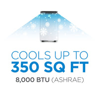 BLACK+DECKER 8,000 BTU Portable Air Conditioner up to 350 Sq. with Remote Control, White